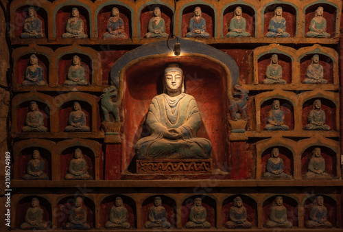 Obraz na płótnie Jinan Qianfoshan Four Caves Myriad Images Grotto Buddha Statues