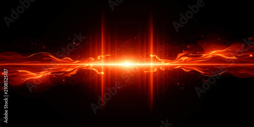 Abstract Red Background with Glowing Light Waves Fiery Orange Energy Lines Bright Flame Texture and Modern Dynamic Design Backdrop Illustration