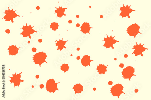 Abstract Orange Ink Splatters and Paint Blots Pattern Background | Art & Illustration