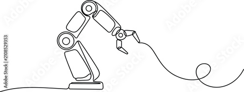 Schilderij op canvas Robotic arm manipulator flat vector illustration