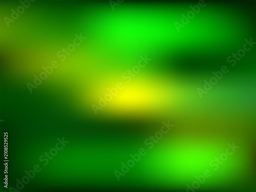 Green Abstract Bokeh Background with Glowing Lights, Smooth Motion Waves and Vibrant Gradient Texture