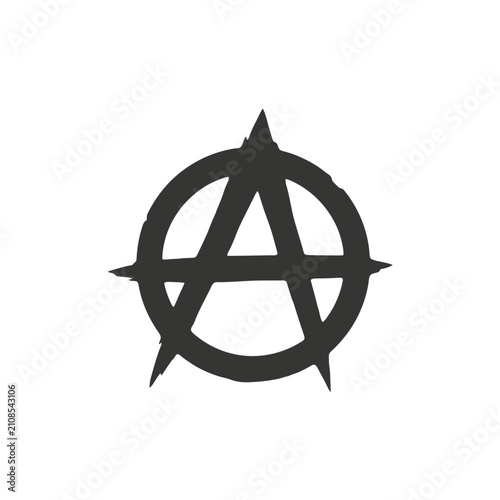 Photos Anarchy symbol silhouette on a white background bold graphic design