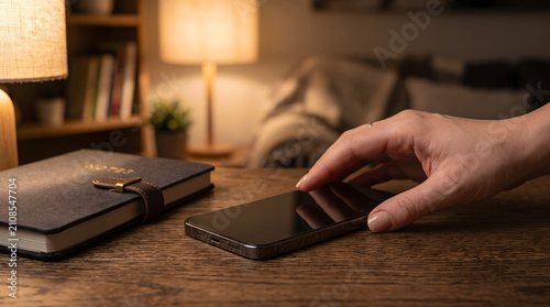 Hand Turning Off Smartphone Digital Detox Wellness Concept
