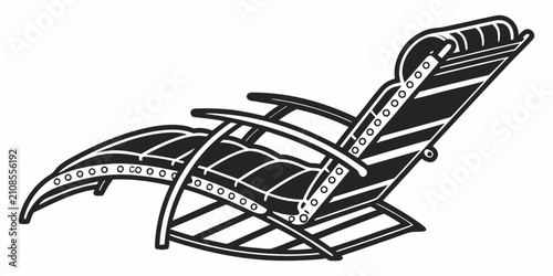Fotografie Black recliner chair silhouette isolated on white background, armchair