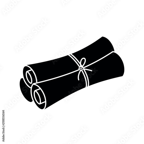 Fotografie Scrolls Tied With String Icon.