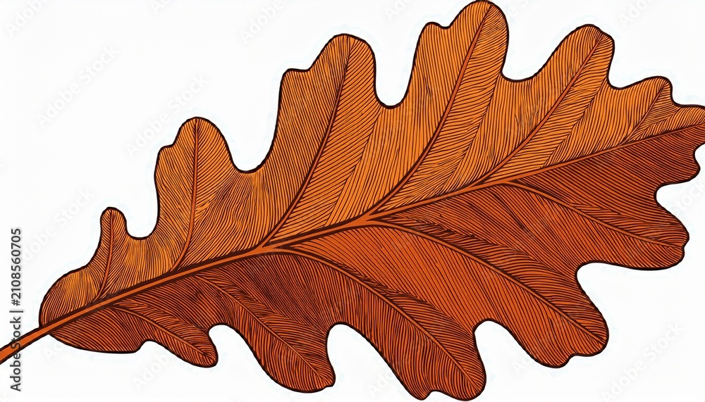 Naklejka premium Oak Leaf Isolated On White