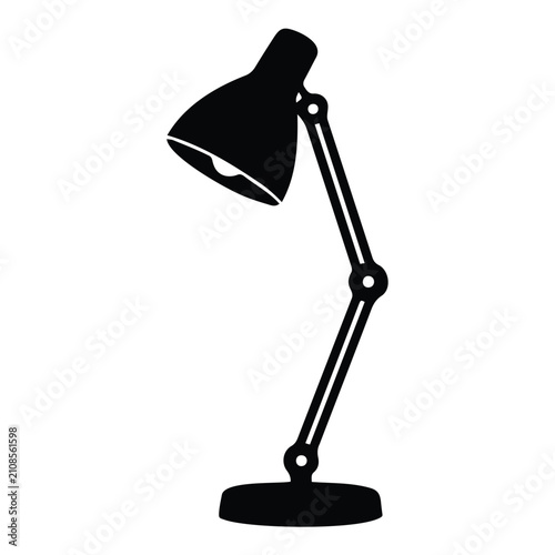 Adjustable desk lamp vector illustration for office workspace lighting on white background