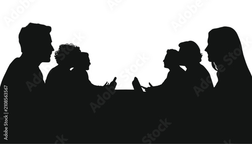 Business team members communicate during a collaborative boardroom meeting while sitting together to share innovative ideas and develop successful strategies for the future of their growing company.