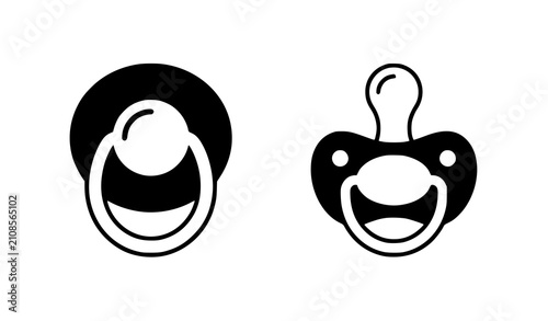 Konstfotografi Isolated Baby Pacifier Vector Icon Set