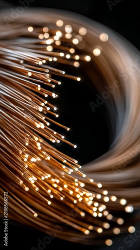Light beams dance in a whirl of technology and innovation