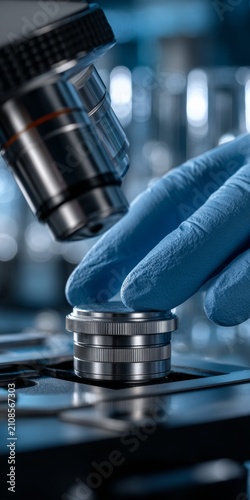 Precision enthusiast analyzes a lab sample