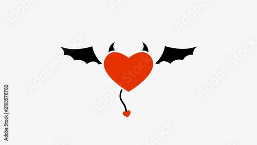 Fotografija Angel's and daemon's hearts with wings