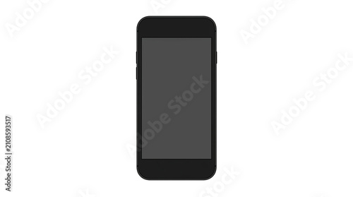 Black Smartphone Device Mockup with Blank Screen Vector Illustration