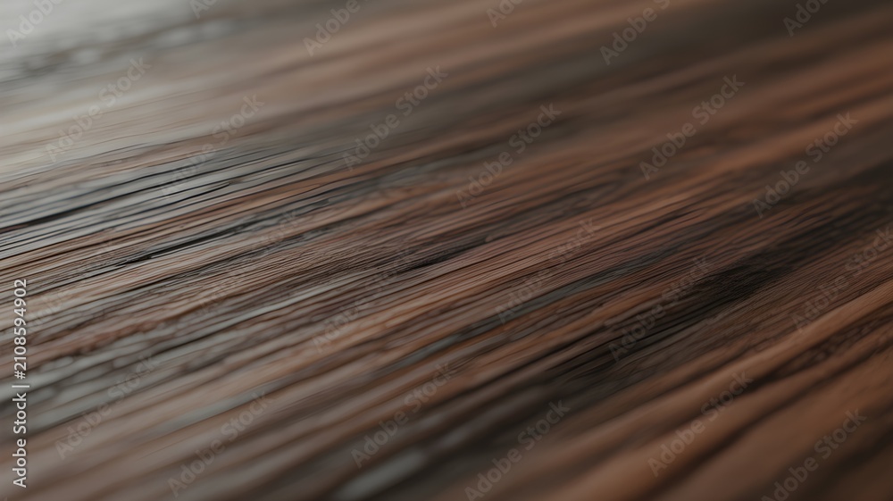 Fototapeta premium Closeup view of dark brown wooden texture with visible grain and linear patterns