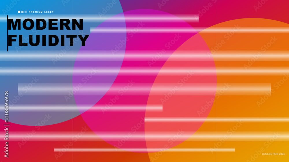 Fotografie Modern fluidity abstract background with vibrant gradient circles and glowing ho