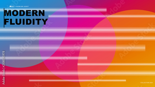 Принти на полотні Modern fluidity abstract background with vibrant gradient circles and glowing ho