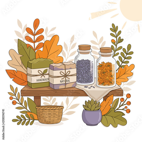 Assortment of natural health supplements and herbal remedies in wooden bowls.