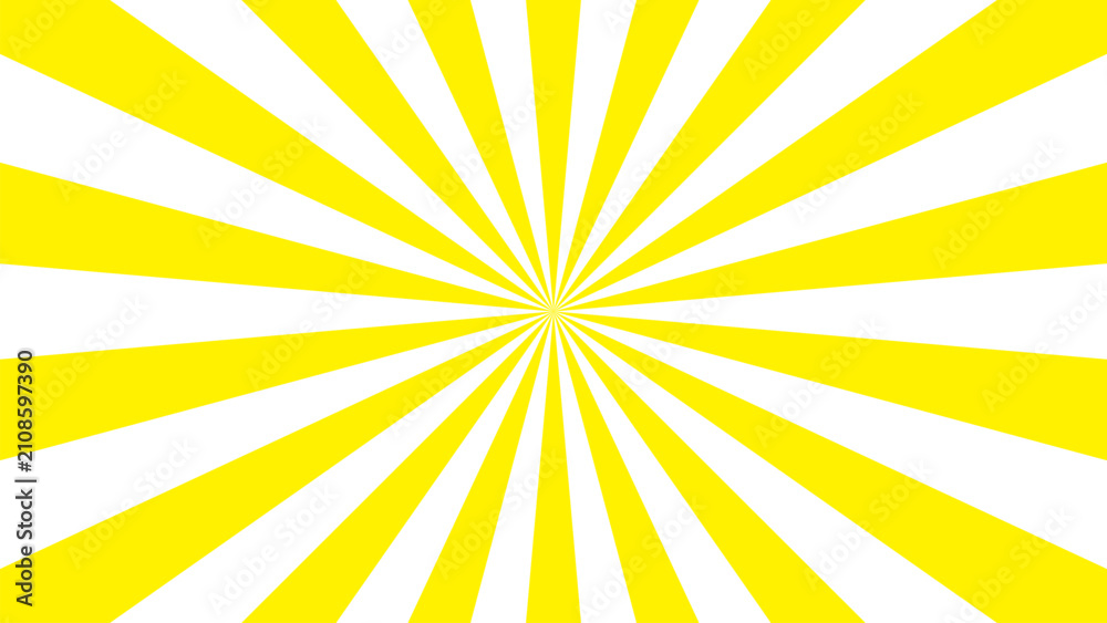 Obraz premium Yellow banner with Sun rays, yellow lines background, light.