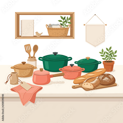 Colorful ceramic pots and planters with succulents on wooden surface.