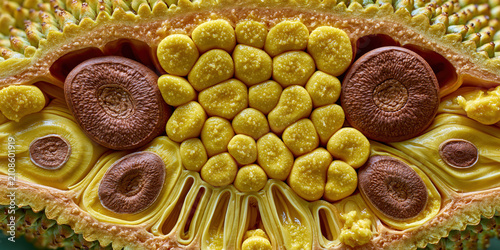 Close-up of Pinecone Scales with Water Droplets