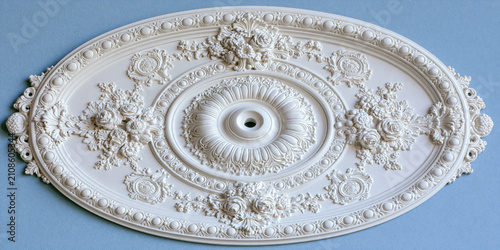 Intricate Barrel Ceiling Molding with Floral and Scroll Design