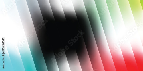 Konstfotografi Diagonal gradient stripes of cyan, black, red, and green with soft blurring abst