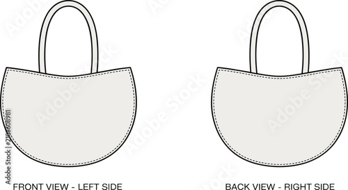 Tableau sur toile Tote bag design template front and back views for mockups and customization