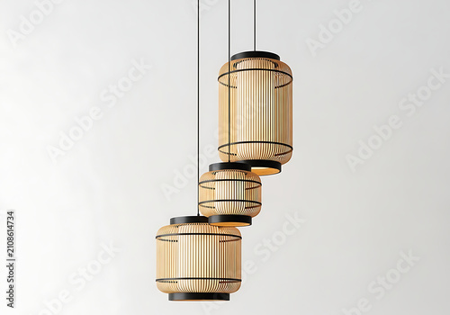 Modern hanging woven pendant light fixture