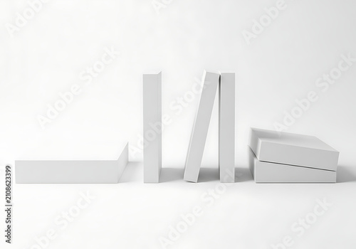 Minimalist geometric paper shapes arrangement