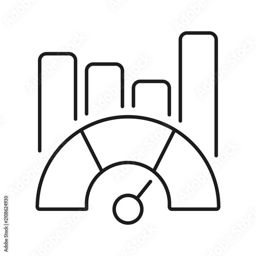 Dashboard Gauge Outline Icon Vector