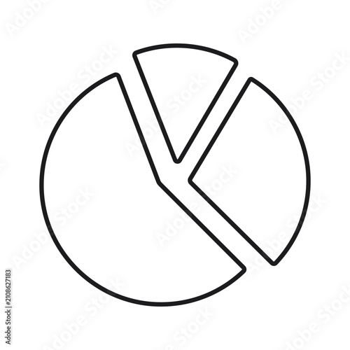Pie Chart Outline Icon Vector