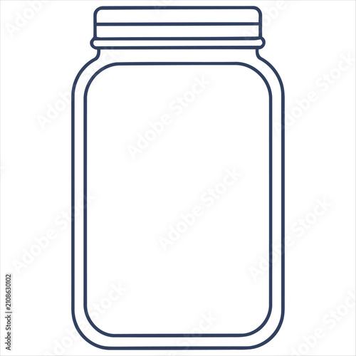 Minimal Mason Jar Outline Icon Vector Design for Kitchen Storage Food Container and Packaging Symbol