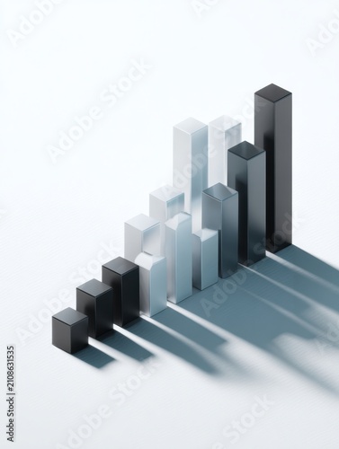 Bar chart showing business growth and success concept