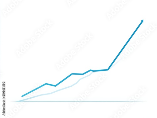 Business success growth chart increasing trend line