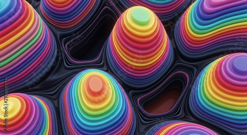 Abstract Rainbow Liquid Gradient Forms