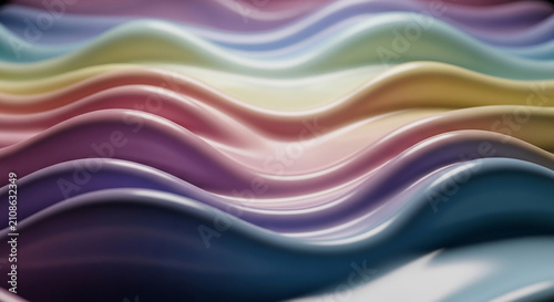 Abstract Rainbow Liquid Gradient Waves - Soft Pastel Fluid Motion Background