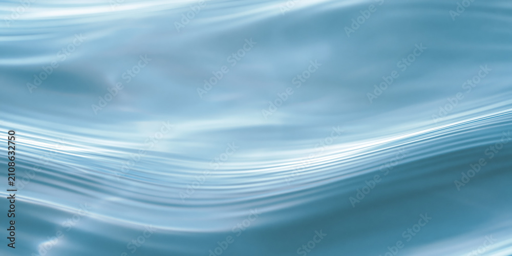 Fototapeta premium Abstract soft blue liquid wave background with smooth flowing water texture, calm gradient backdrop, generative AI