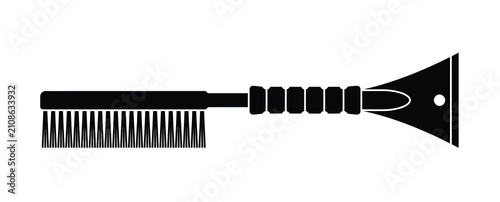 Принти на полотні Dual Purpose Comb and Ice Scraper Silhouette Winter Tool for Grooming and Car C