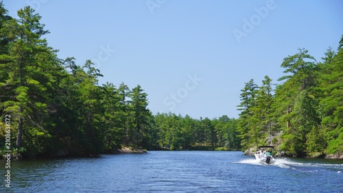 Boating on a Northern lake in Canada