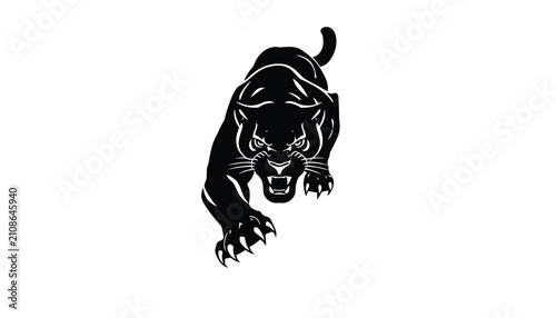 Tribal Lion and Tiger Head Vector Illustration with Black Wild Cat Mascot Logo Silhouette Design Isolated on White Background