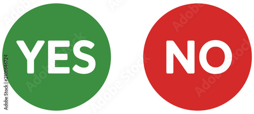 Bild auf Leinwand Yes and no icon representing check mark and cross symbols for approved rejected confirmation cancellation and decision making, vector design