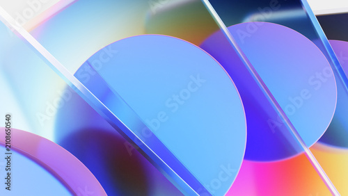 Glossy glass arcs closeup with vibrant premium reflections.