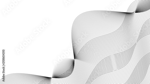 Foto Abstract monochrome wave lines pattern background with smooth flowing curves and