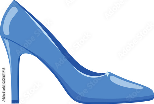 Elegant Blue High Heel Shoe Vector Illustration