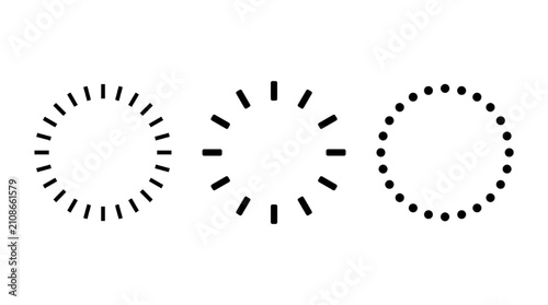 Bild auf Leinwand Loading circle icon set vector preloader buffering spinner symbols isolated on w