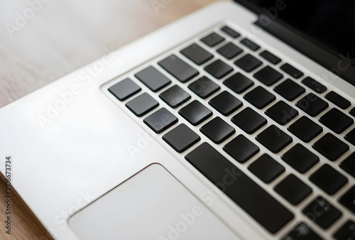 Modern laptop keyboard and ...