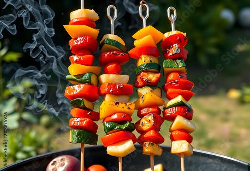 Colorful vegetable skewers ...