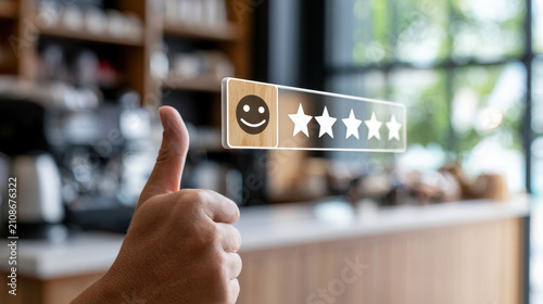 Customer Review and Five Star Cafe Service Rating