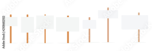 Canvastavla Picket sign icon with protest placards, demonstration banners, blank sign boards