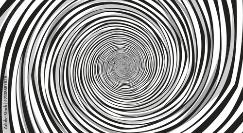 Bild auf Leinwand Hypnotic black and white spiral pattern creating an optical illusion of depth and motion